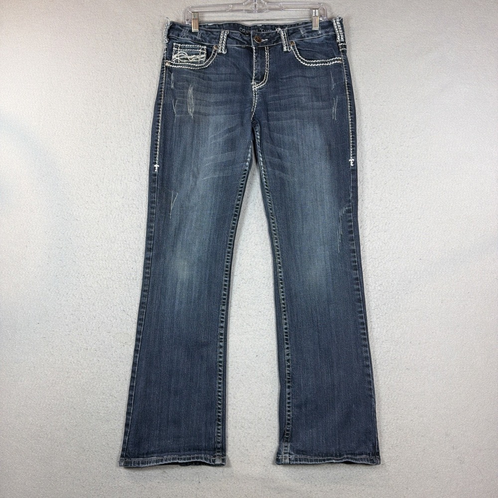Cowgirl Tuff Co. Denim Jeans "DFMI Crystal Indigo" Boot Cut Tag Sz 32X33